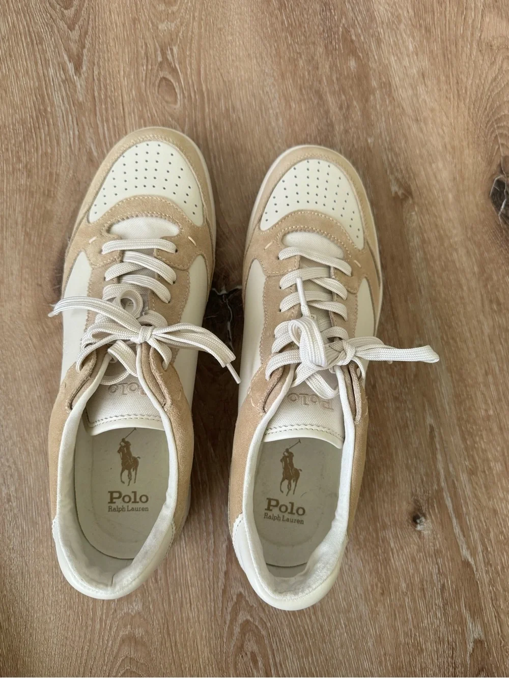 Polo by Ralph Lauren Beige and Cream Low-Top men’s Sneakers size 12